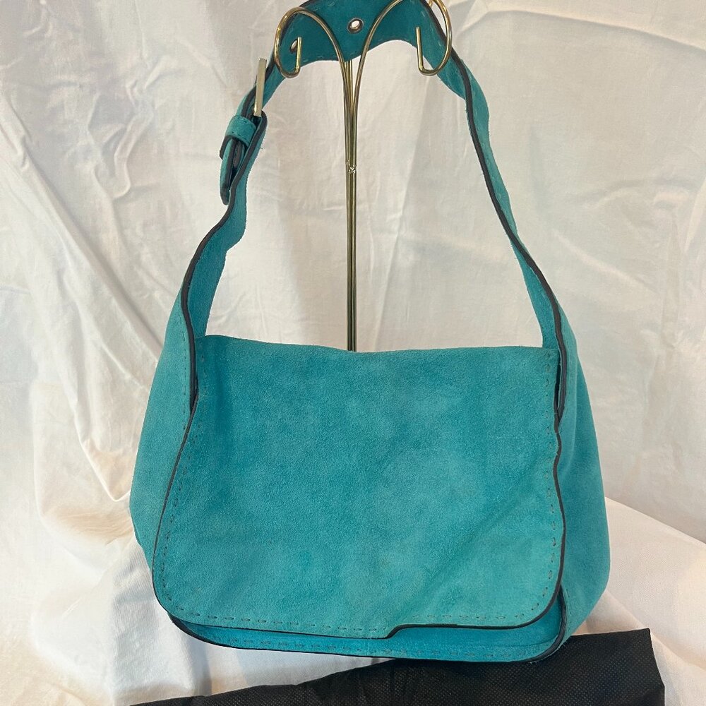 Adrienne Vittadini -- Teal Suede -- Lightly Used -- With Dust Bag